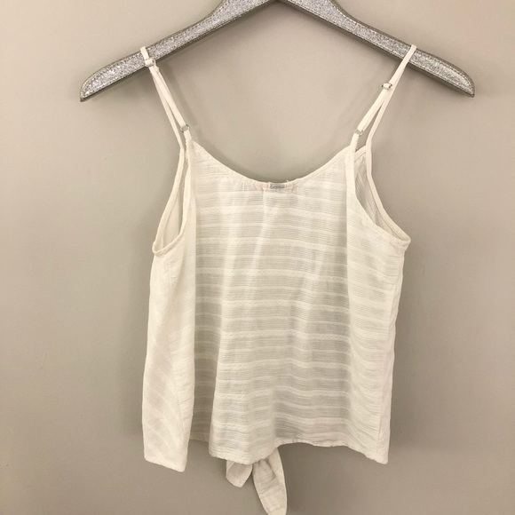 Eyeshadow Crotchet Stripe Tie Front Tank Top - Picture 6 of 8